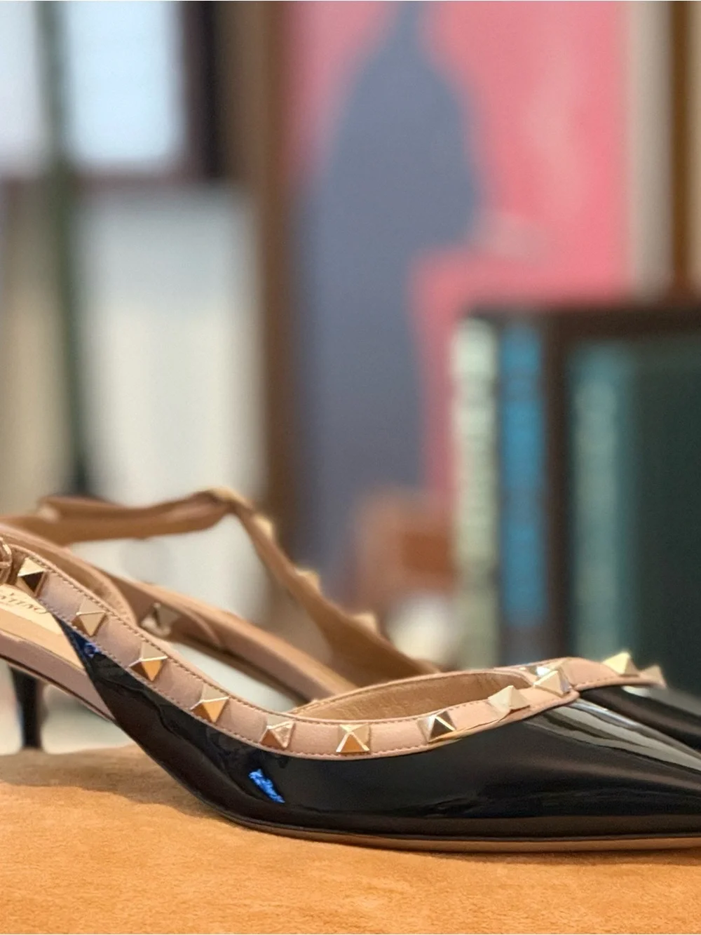 Valentino Rockstud Half d'Orsay 50mm Slingback Pumps 39